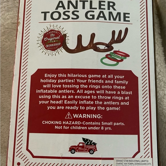 Xmas Inflatable Reindeer Antler Hat Ring Toss Game Christmas Party Kid Gift Toys - Picture 2 of 2
